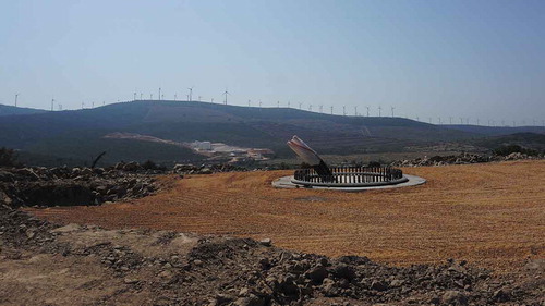 Figure 3. Site of the early Bronze Age fort or watchpost at Güvercinlik, destroyed in 2020 during installation of a wind turbine. (Photo: Elif Koparal, September 2020)