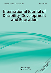Cover image for International Journal of Disability, Development and Education, Volume 70, Issue 6, 2023