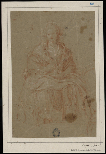 Figure 1. Francisco Bayeu y Subías, [Lady with a cup of chocolate], drawing [177-], © Biblioteca Nacional, Madrid.