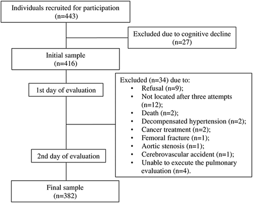 Figure 1 Flow diagram representing the loss of the sample and final sample composition.