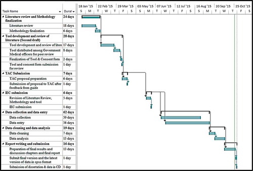 Figure 5. Gantt chart for the study.