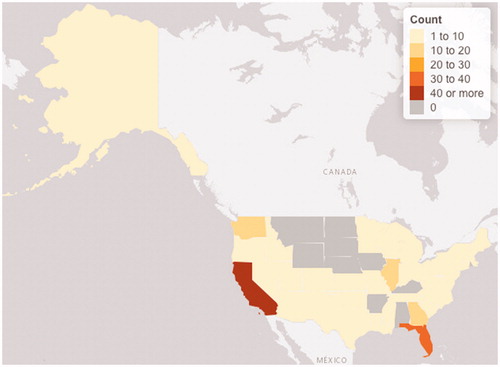 Figure 1. Count of LEED certification policies in this study (n = 277 cities).