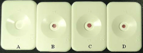 Figure 5.  The triplicates of DIGFA for enrofloxacin (50 µg kg−1) in phosphate buffers (pH 7.4, 0.01 M). A: blank; B, C, D: 50 ng mL−1.