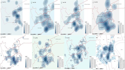 Figure 1. K function analysis results.Source: all maps in this project were produced by Jane Zheng with support from the team.