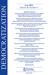 Cover image for Democratization, Volume 30, Issue 4, 2023