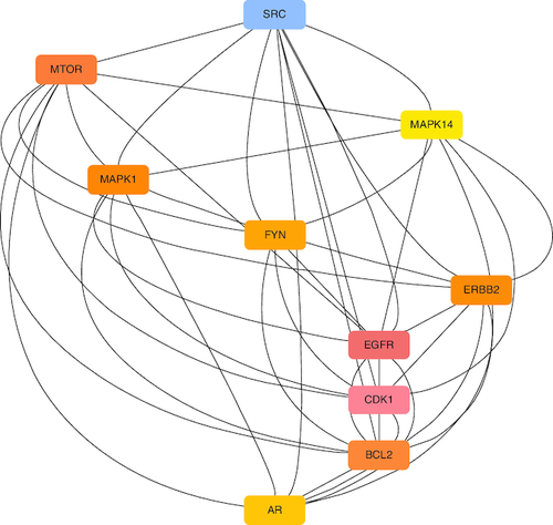 Figure 3. TOP-ranked targets of PPI network.