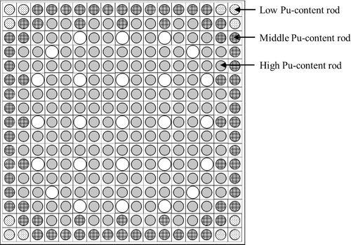 Figure 21. Geometry of PWR 17 × 17 MOX fuel assembly.