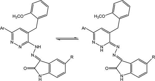 Figure 1.  Tautomeric forms of new Hydrazones (5a–5r).