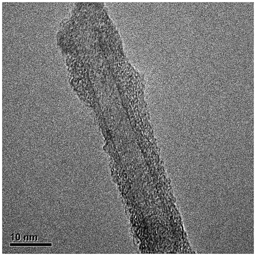 Figure 8. TEM micrograph of the surface of SWCNT modified poly(methyl methacrylate).