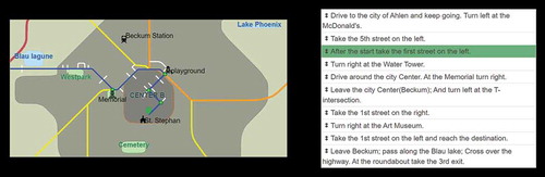 Figure 4. Route instruction ordering (RIO) web application interface. On the left, the interactive route map, on the right, the sortable list of instructions