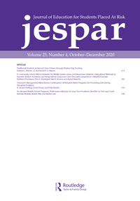 Cover image for Journal of Education for Students Placed at Risk (JESPAR), Volume 25, Issue 4, 2020