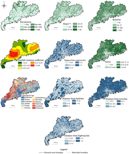Figure 4. Geohazard assessment indices for Guangdong Province. Source: Author