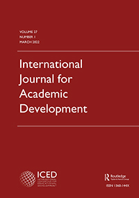 Cover image for International Journal for Academic Development, Volume 27, Issue 1, 2022