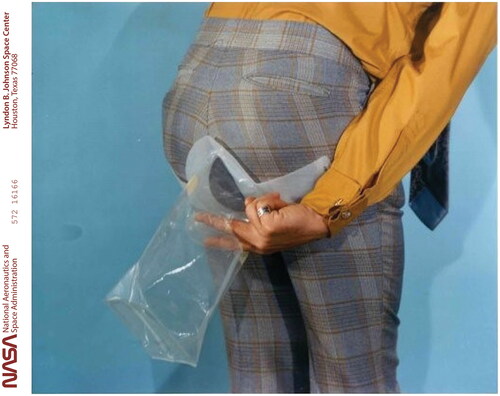 FIGURE 6 Apollo-era fecal containment device, defecation bag with finger cots for separation (Image credit: NASA, available at http://collections.spacecentre.co.uk/object-2017-33, Creative Commons Attribution-NonCommercial 4.0 International License).