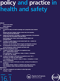 Cover image for Policy and Practice in Health and Safety, Volume 16, Issue 1, 2018