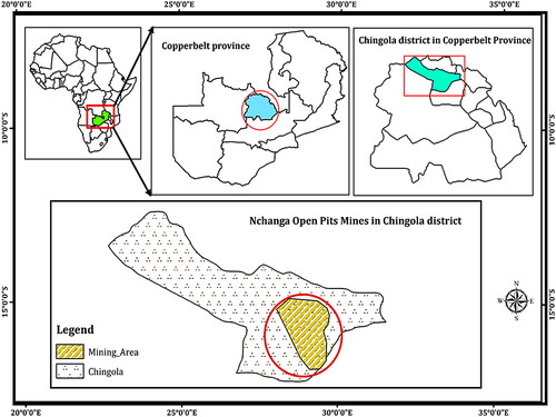 Figure 1. Location map of Chingola district in the Copperbelt province of Zambia.