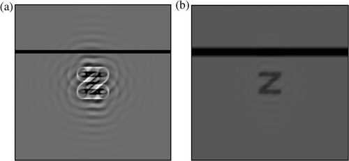 Figure 4. Not all of the information in the pre-compensated image (left) is necessary to provide an adequate retinal image (right).