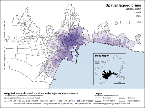 Figure 7. Spatial lagged crime.