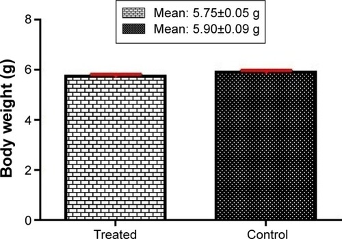 Figure 1 Body weight in studied groups.