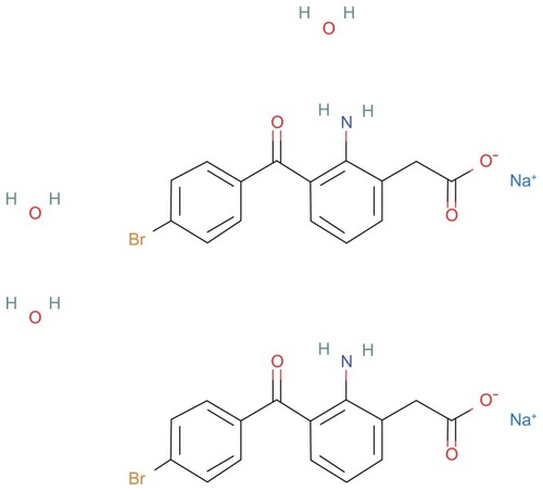 Figure 1 Molecular structure of bromfenac sodium sesquihydrate.