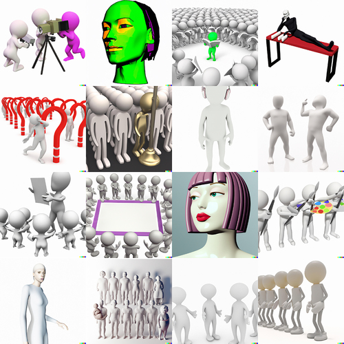 Figure 5. A sample set of 16 images generated by DALL-E 2 with a prompt “White people in visual culture.”