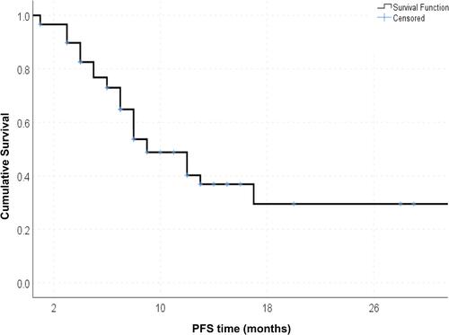 Figure 4 PFS of all study groups of elderly GBM.