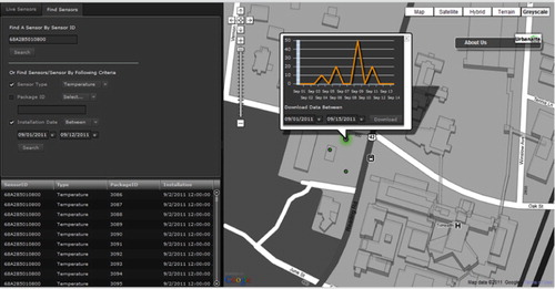 Figure 9. Web application using the permeable paver web services by Yongming Cai, Green Learning Station volunteer.