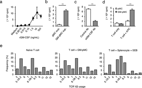 Figure 3. GM-CSF from GM-pMCs induces a CD8+ T cell homeostatic proliferation.