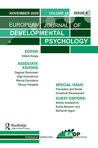 Cover image for European Journal of Developmental Psychology, Volume 17, Issue 6, 2020