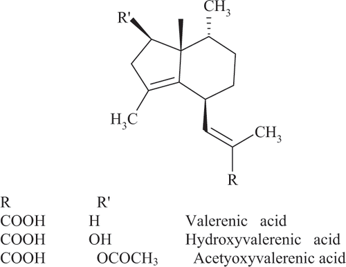 Figure 1 Structure of valerenic acids found in valerian roots.