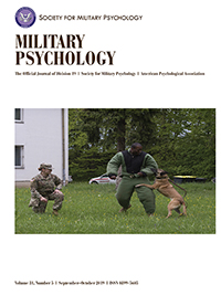 Cover image for Military Psychology, Volume 31, Issue 5, 2019