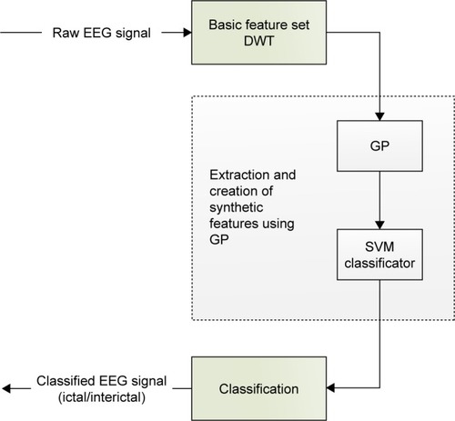 Figure 2 Schematic flow chart for set extraction and further processing (compression, classification using GP+SVM).