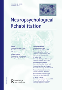 Cover image for Neuropsychological Rehabilitation, Volume 32, Issue 1, 2022
