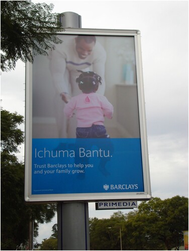 Figure 8. Barclays Ichuma Bantu display advert (English/Bemba, Ndola, May 2011).