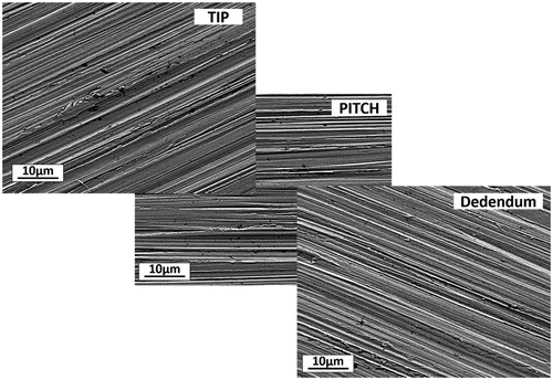 Figure 1. Surface topography of as-honed gear.