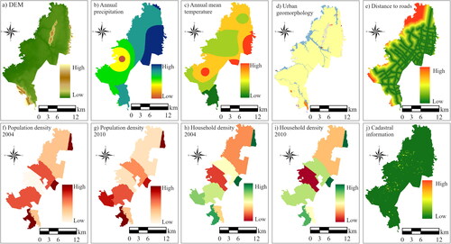 Figure 2. Driving factors - a detailed map of urban geomorphology together with the legend is attached as Appendix (see Figure A.1).