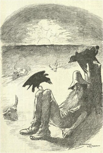 FIGURE 5. Norman Lindsay, ‘In Drought Land.’ Bendigo Independent, 7 August 1902, 5. Courtesy of A., C., and H. Glad.