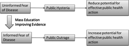 Figure 1 Mass education, fear, and public health promotion.