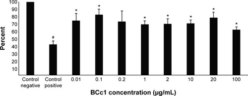 Figure 4 The protection of MEF cells from H2O2-induced oxidative toxicity by BCc1.