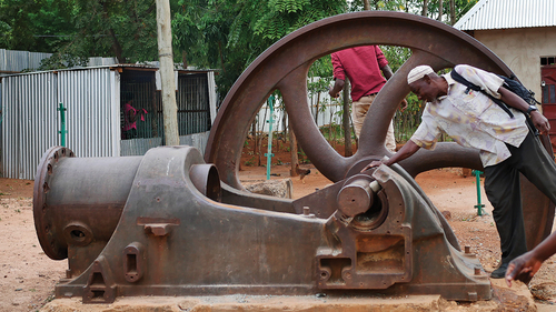 Figure 2. A leftover machinery from colonial mining excavations in Nyarugusu, Geita.