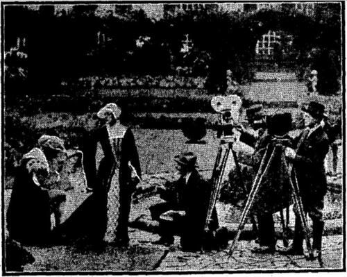 Figure 1 Filming of Hampton Court Palace on location.Footnote25