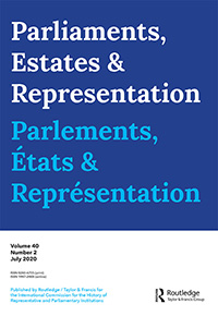 Cover image for Parliaments, Estates and Representation, Volume 40, Issue 2, 2020