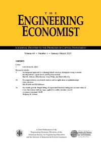 Cover image for The Engineering Economist, Volume 68, Issue 1, 2023