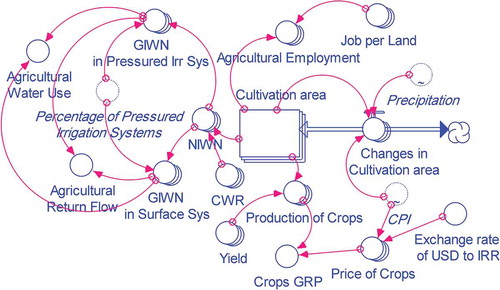 Figure 7. SFD of agriculture subsystem.