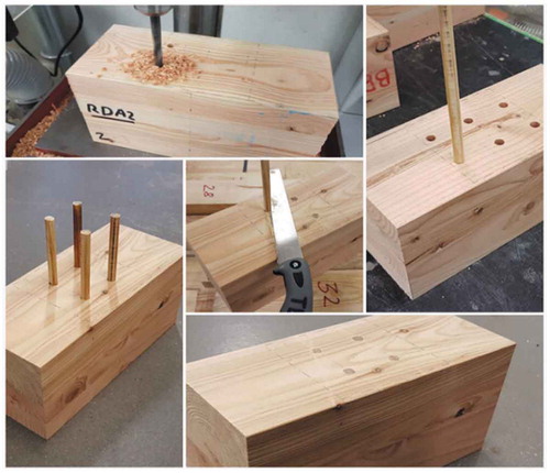 Figure 4. Preparation of densified wood reinforced specimen