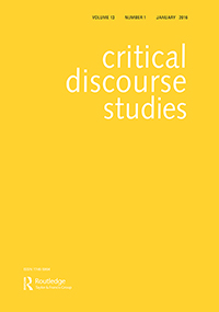 Cover image for Critical Discourse Studies, Volume 13, Issue 1, 2016