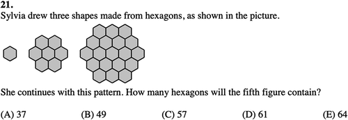 Figure 2. Ecolier 2015, question 21.