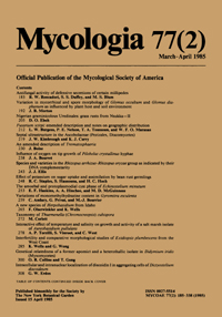 Cover image for Mycologia, Volume 77, Issue 2, 1985