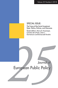 Cover image for Journal of European Public Policy, Volume 25, Issue 6, 2018