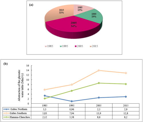 Figure 4. Exploitation of the phreatic water table (Souissi et al. Citation2018).